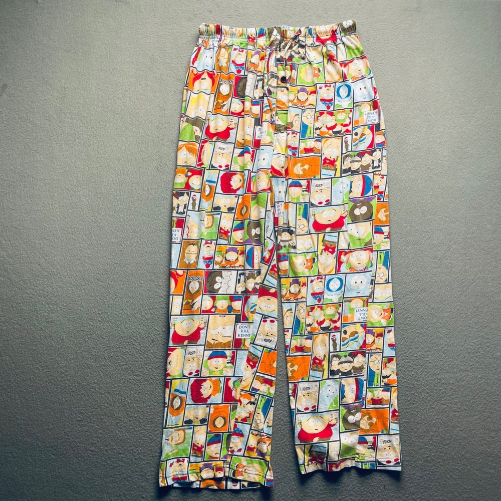 South Park Comedy Central Men Pajama Pants Cotton XL Comic Strip Print 2010
